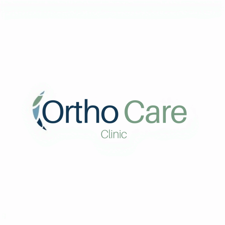 OrthoCare Clinic Logo with Spine Icon